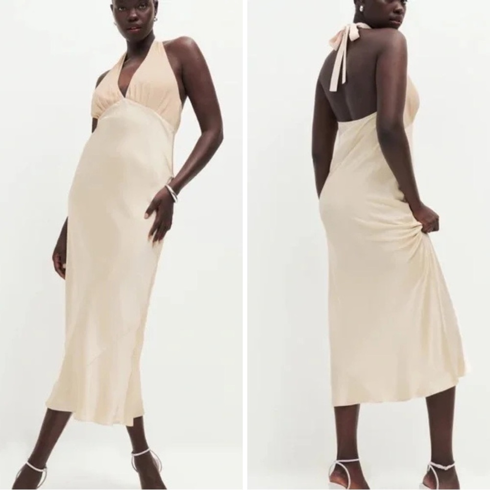 NWT Reformation Wyn Silk Dress in Prosecco